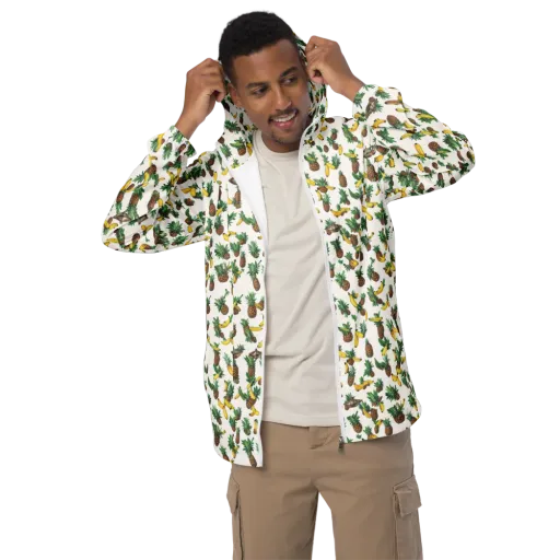 Tropical Orbit on a Men's Windbreaker