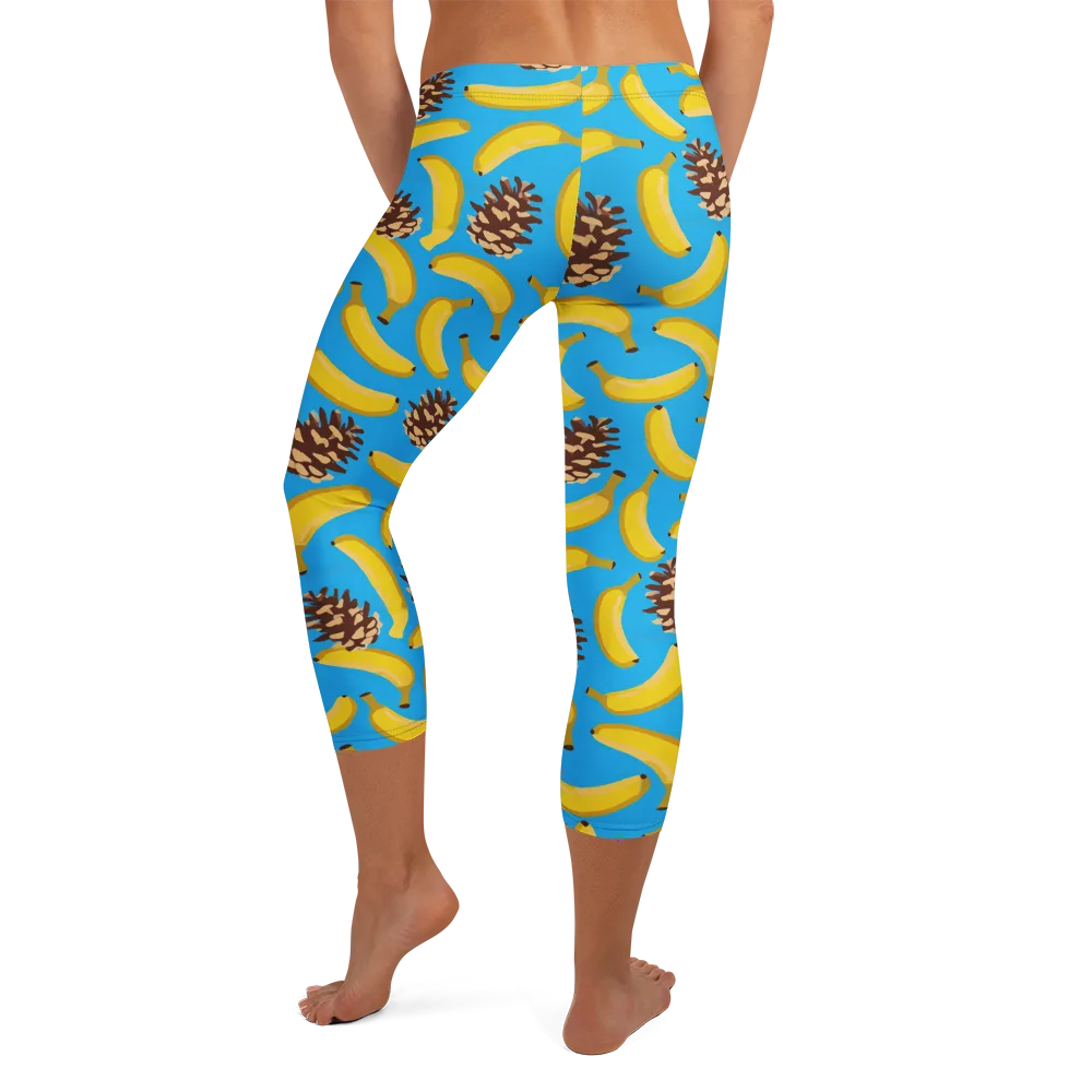 Tropic Timber on Capri Leggings — Back