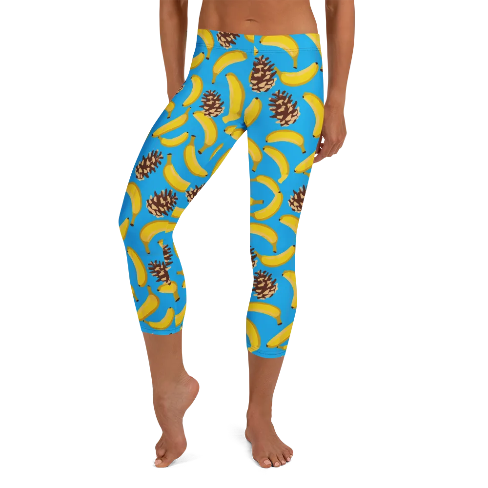 Tropic Timber on Capri Leggings — Front