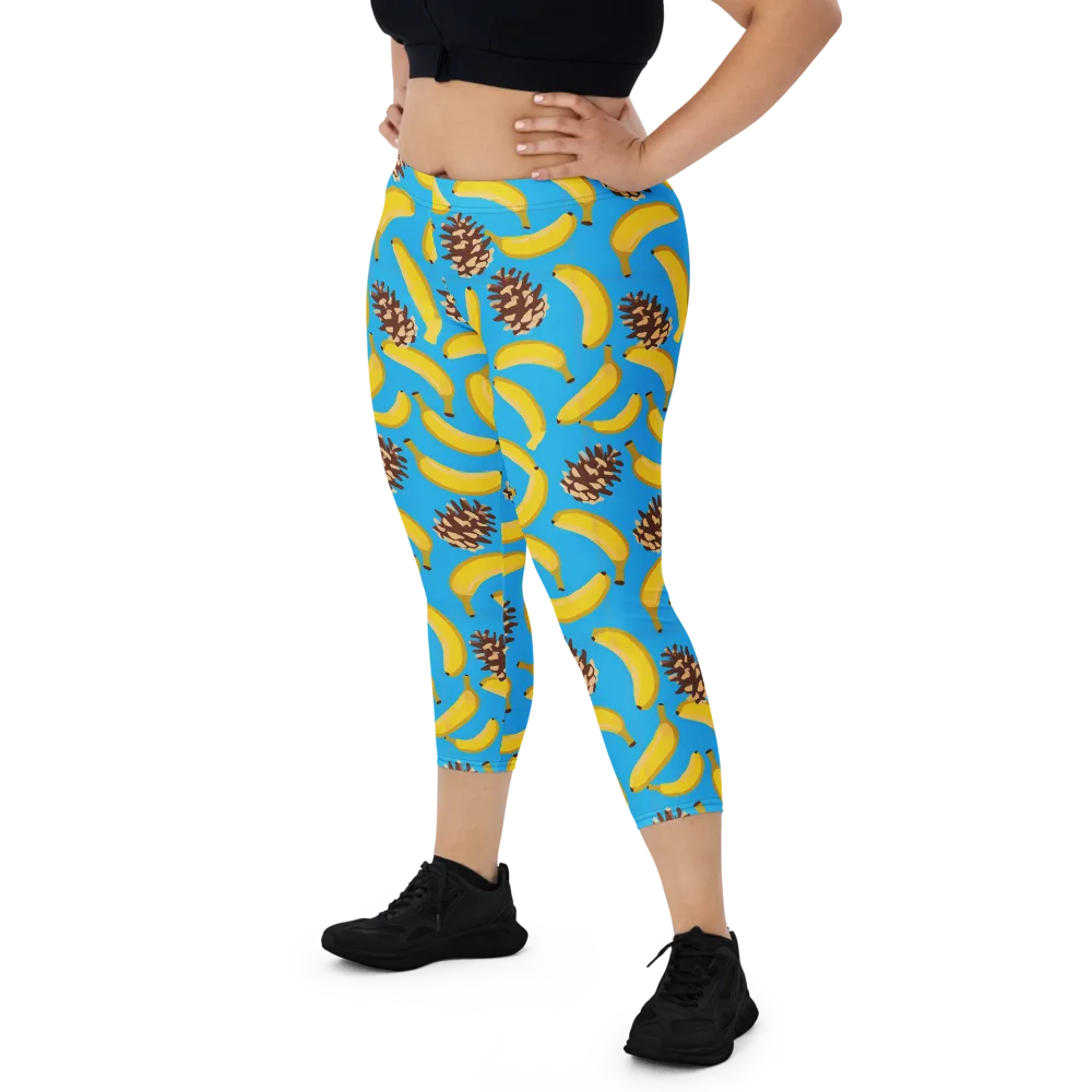 Tropic Timber on Capri Leggings — Front