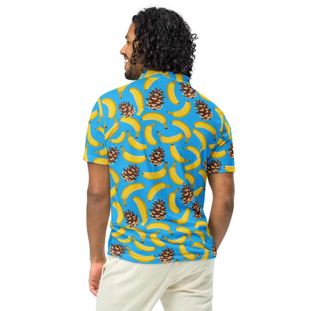 Tropic Timber on Men's Slim Fit Polo Shirt — Back