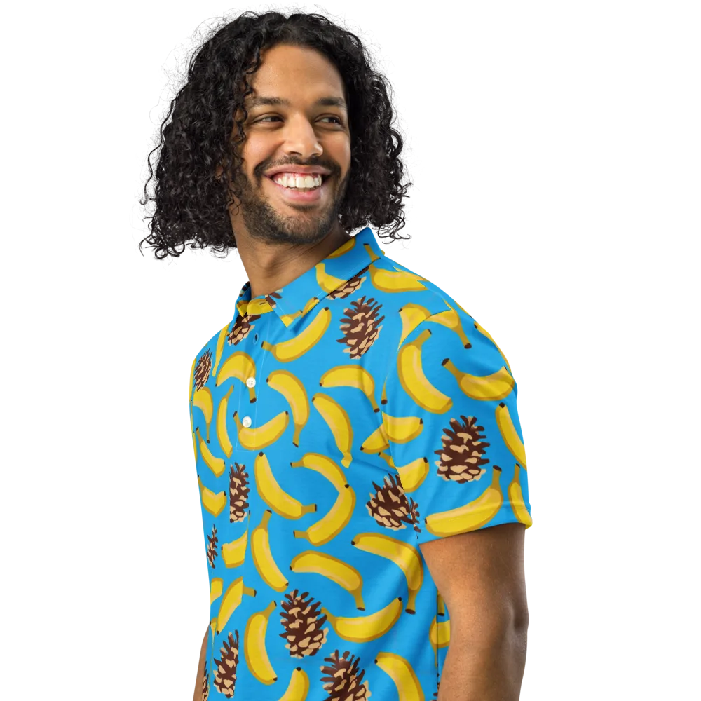 Tropic Timber on Men's Slim Fit Polo Shirt — Left Front