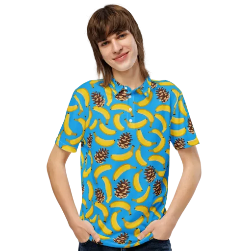 Tropic Timber on a Men's Slim Fit Polo Shirt
