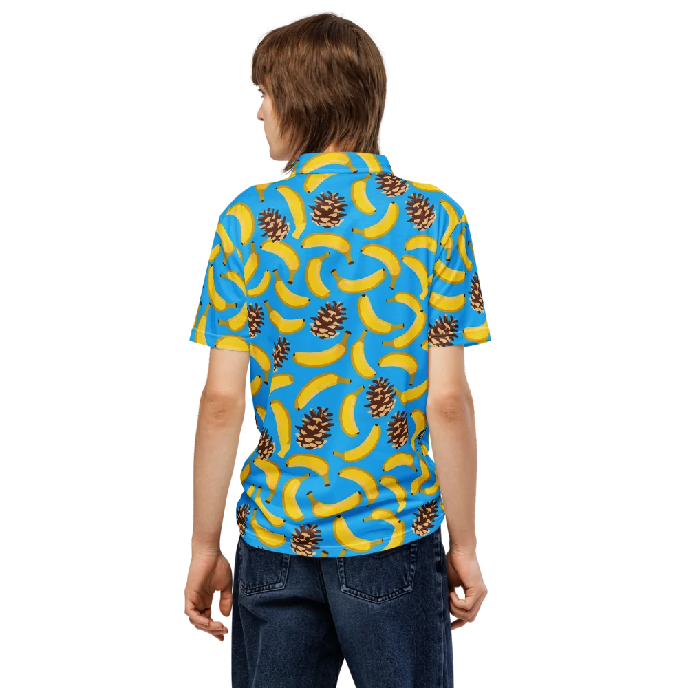 Tropic Timber on Men's Slim Fit Polo Shirt — Back