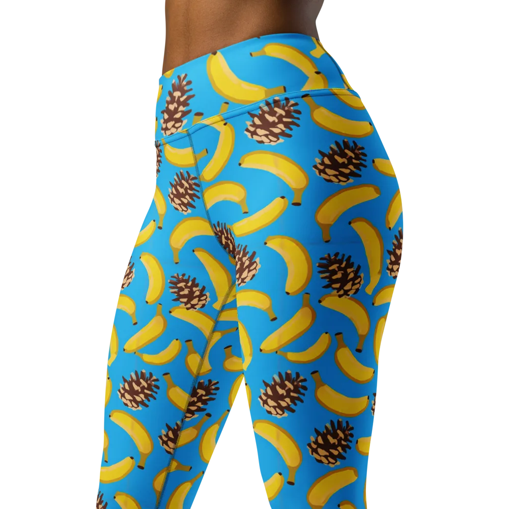Tropic Timber on Yoga Leggings — Left Front