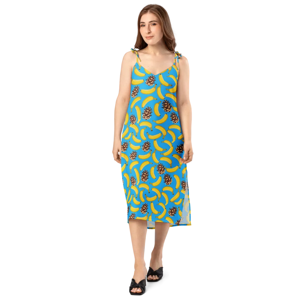 Tropic Timber on Slip Dress — Front