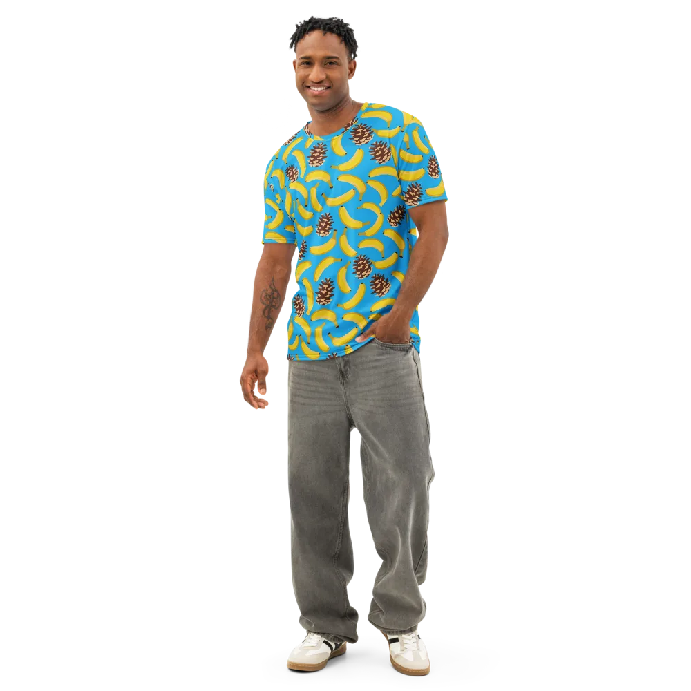 Tropic Timber on Men's Cotton Crew Neck T-Shirt — Front