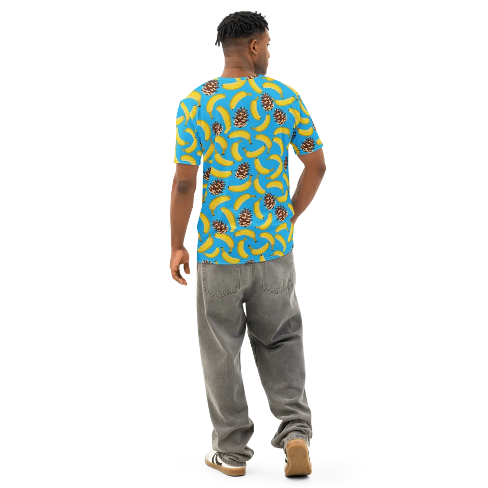 Tropic Timber on Men's Cotton Crew Neck T-Shirt — Back