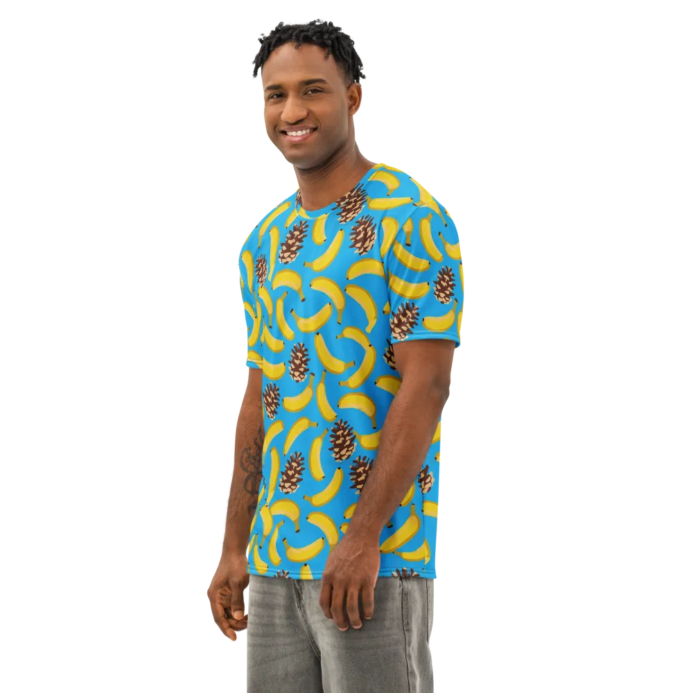 Tropic Timber on Men's Cotton Crew Neck T-Shirt — Left Front