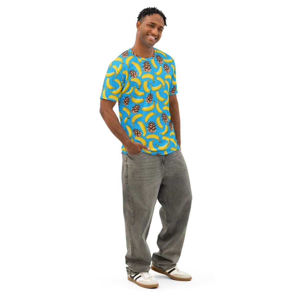 Tropic Timber on Men's Cotton Crew Neck T-Shirt — Right Front