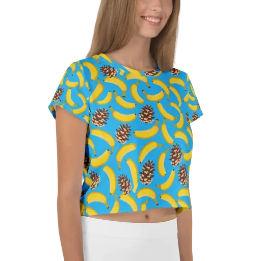 Tropic Timber on a Crop Tee