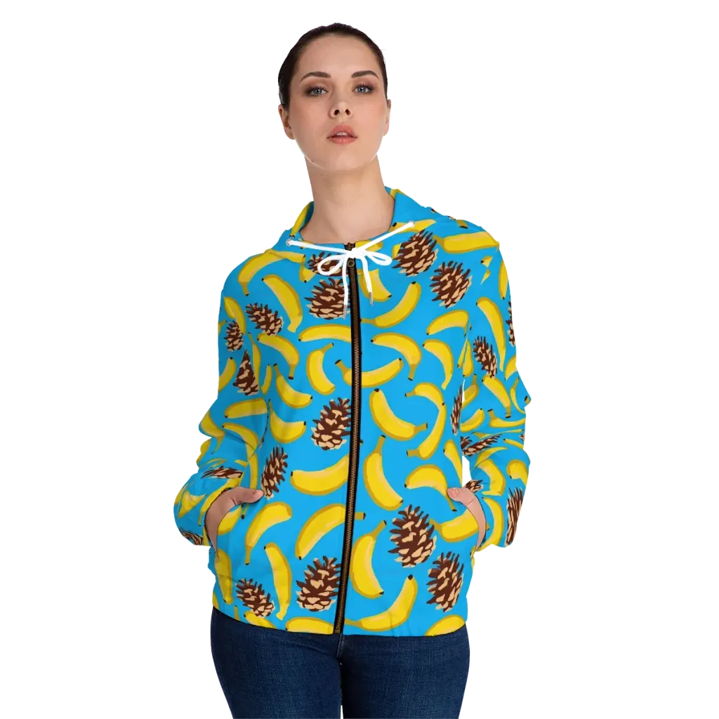 Tropic Timber on Women's Full-Zip Hoodie — Front On Person