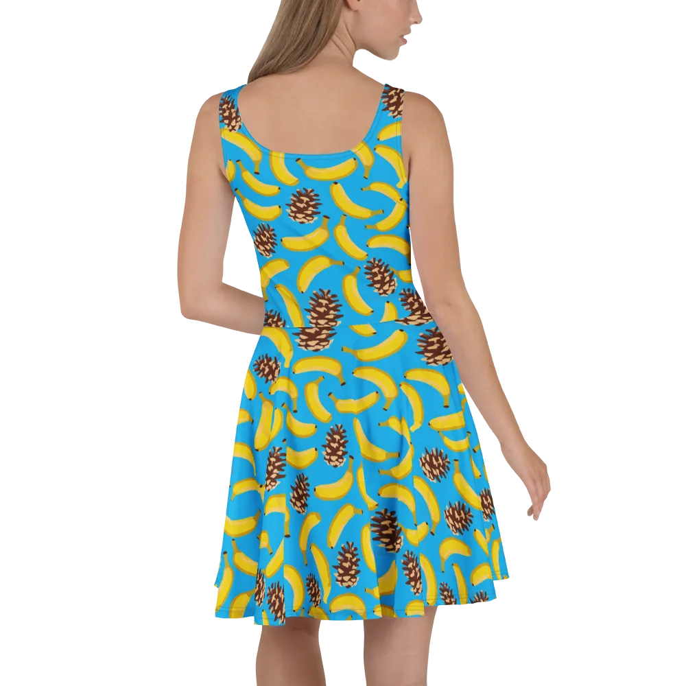 Tropic Timber on Skater Dress — Back