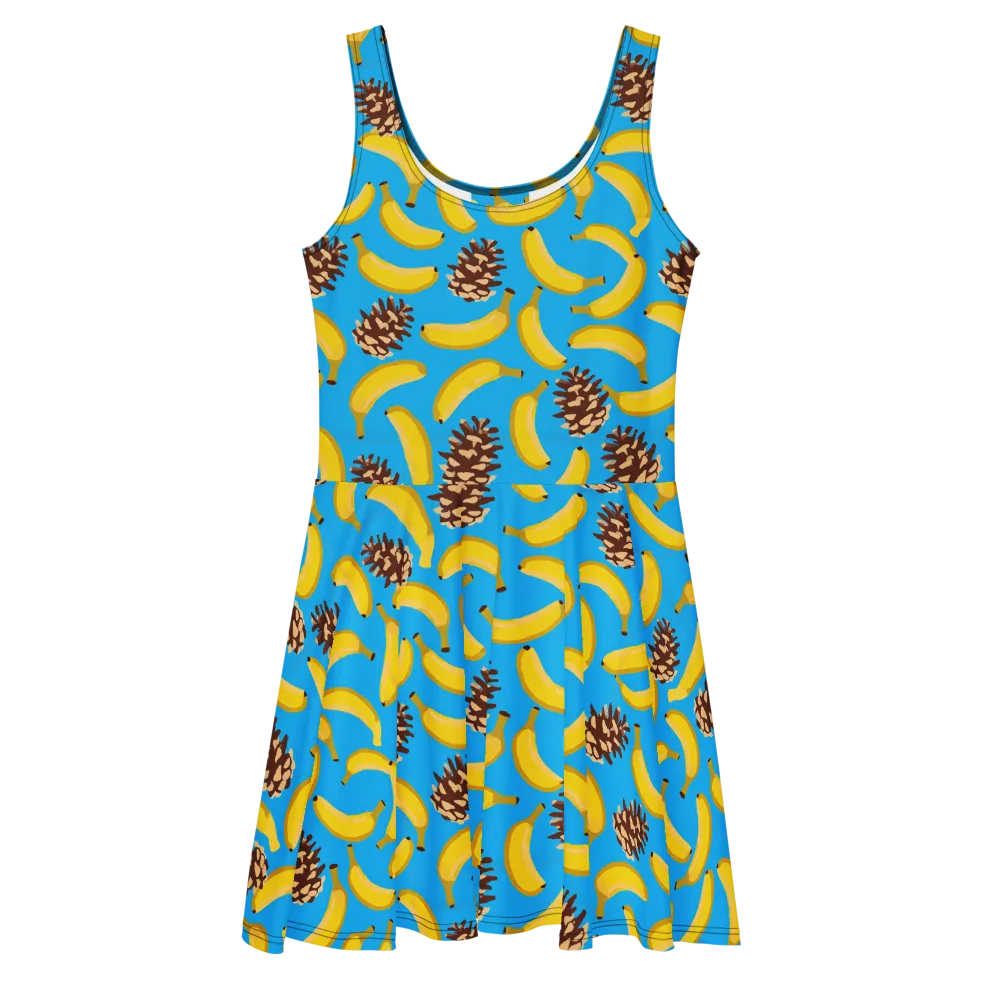 Tropic Timber on Skater Dress — Front