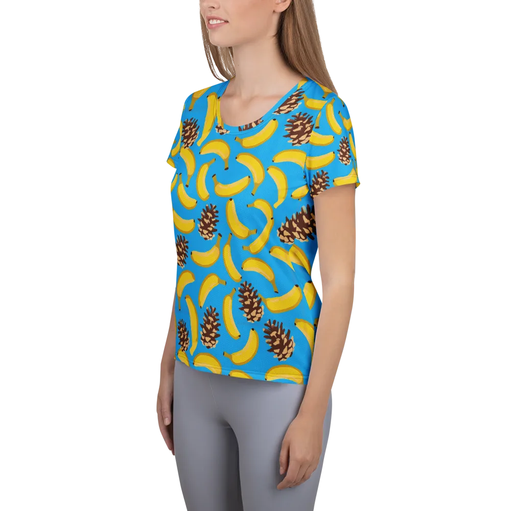 Tropic Timber on Women's Athletic T-Shirt — Left