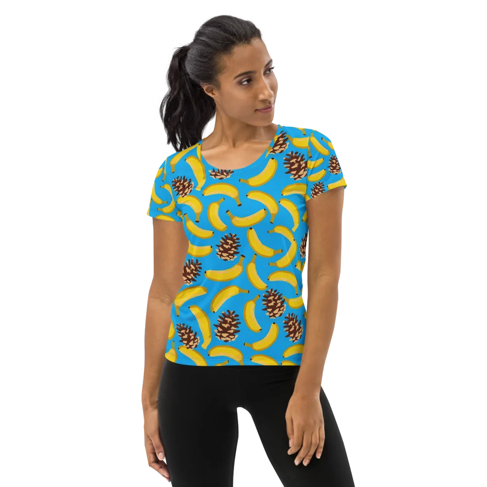 Tropic Timber on Women's Athletic T-Shirt — Front
