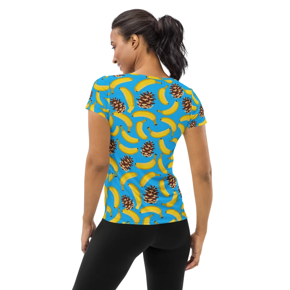 Tropic Timber on Women's Athletic T-Shirt — Back