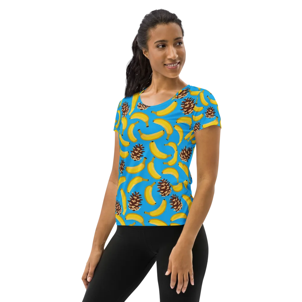 Tropic Timber on Women's Athletic T-Shirt — Left