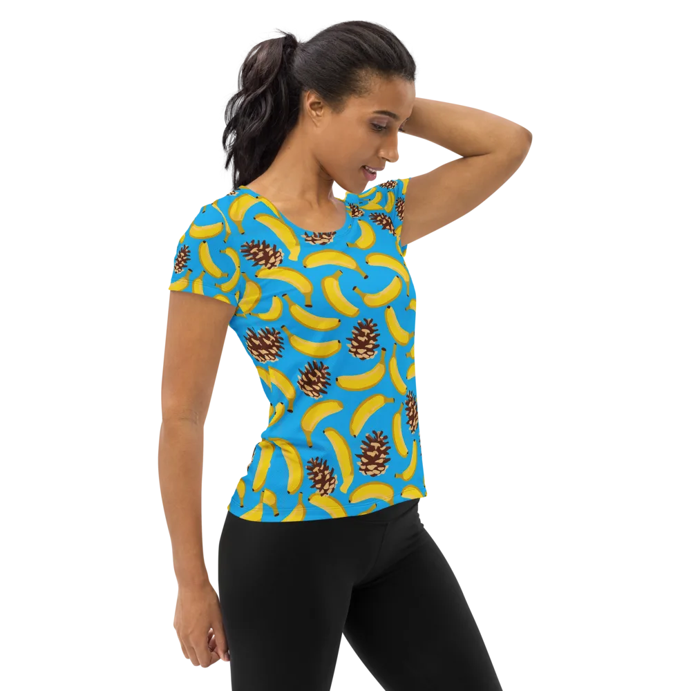 Tropic Timber on Women's Athletic T-Shirt — Right