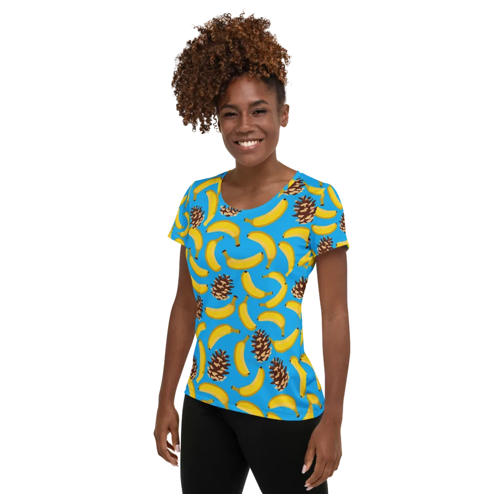 Tropic Timber on Women's Athletic T-Shirt — Left