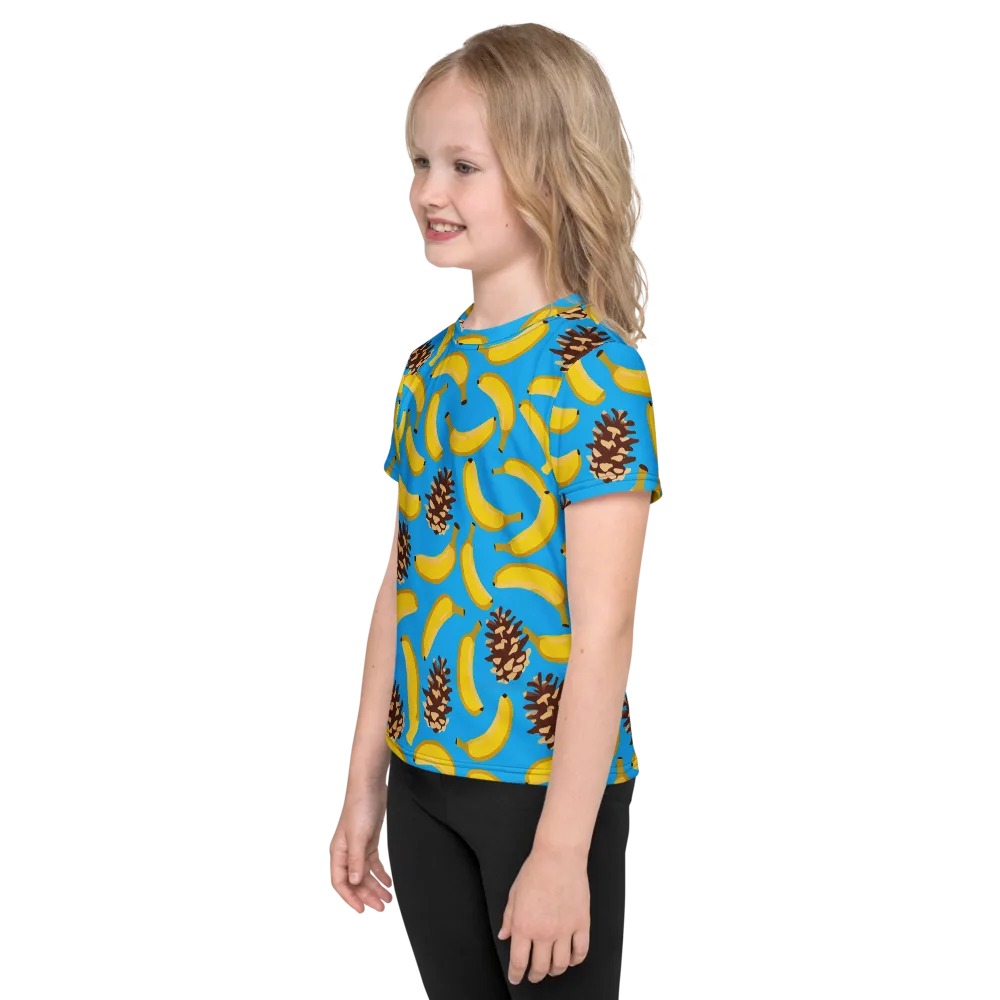 Tropic Timber on Kids Crew Neck T-Shirt — Left