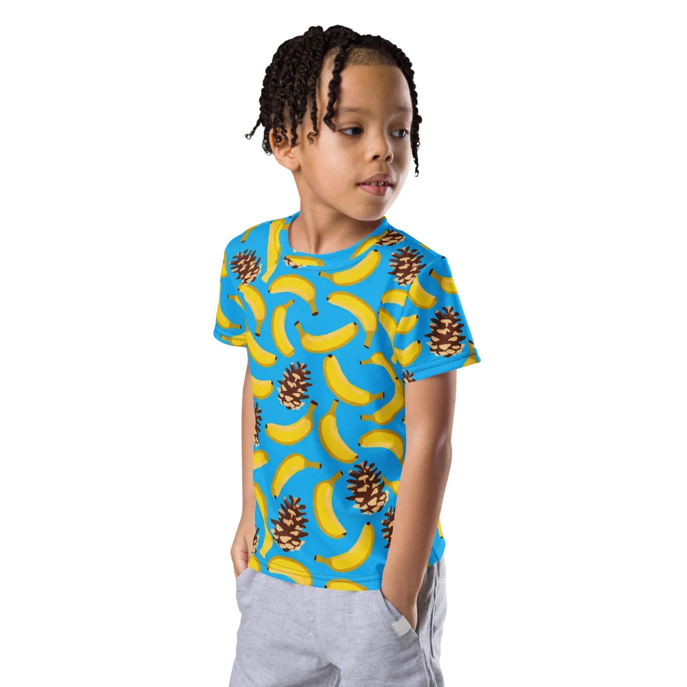 Tropic Timber on Kids Crew Neck T-Shirt — Left Front
