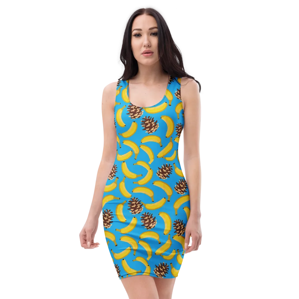Tropic Timber on Bodycon Dress — Front
