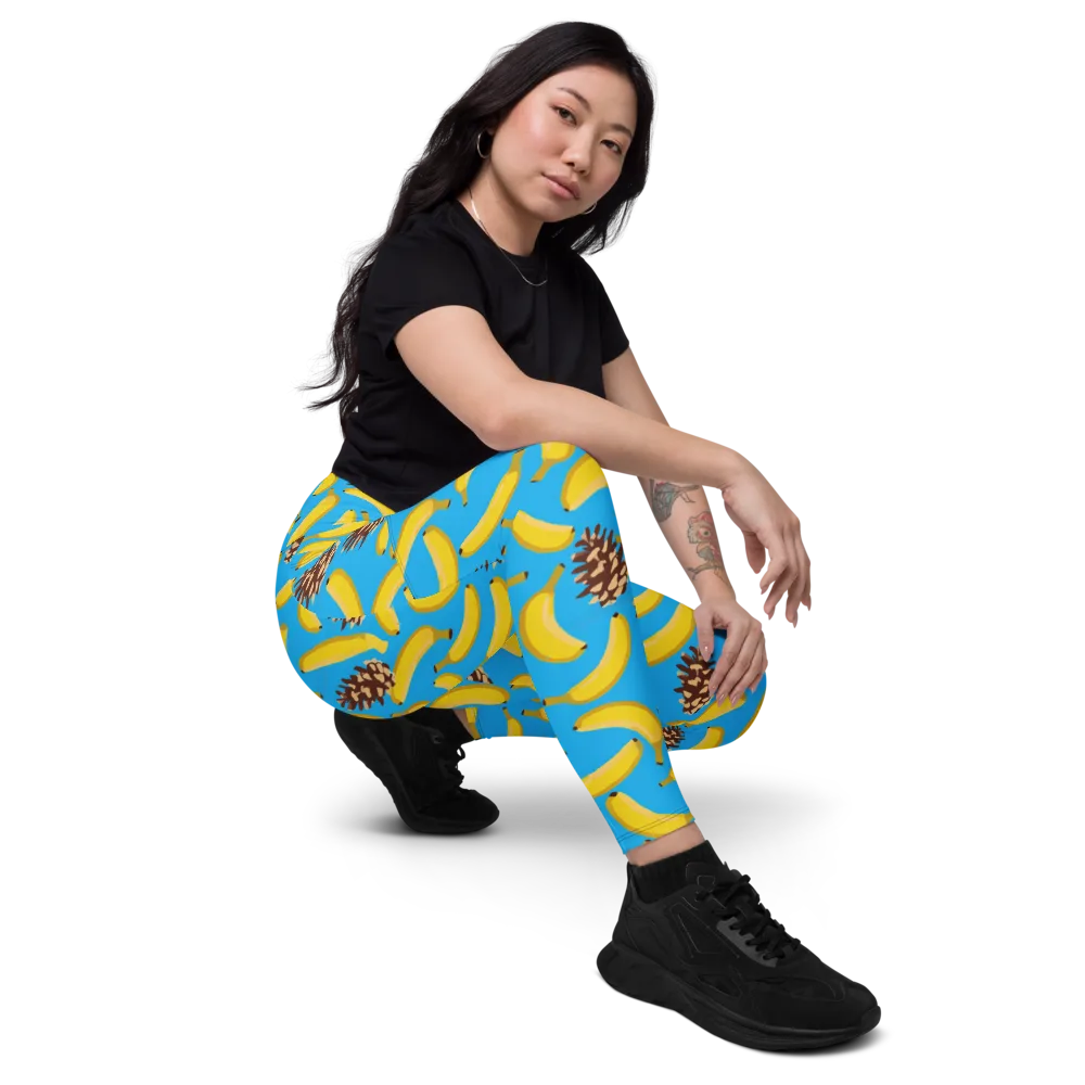 Tropic Timber on Leggings with Pockets — Right Front