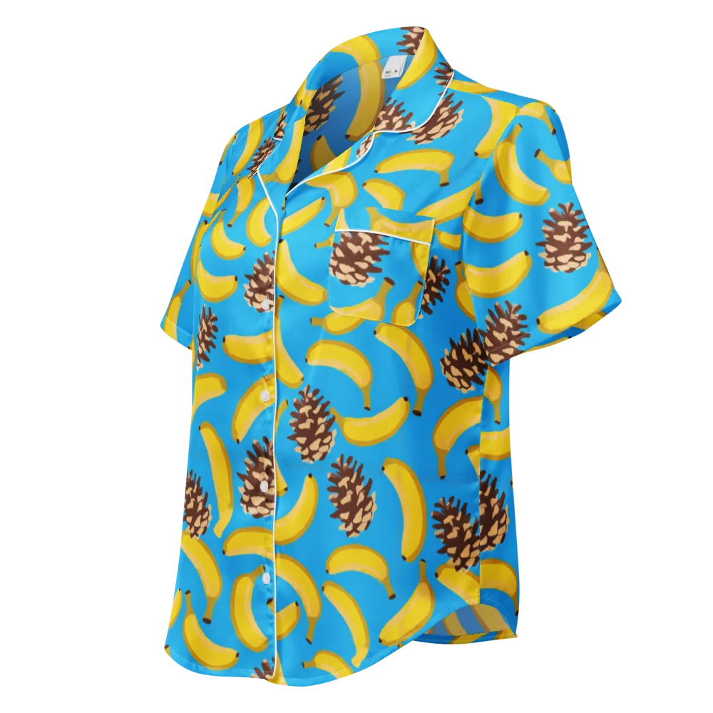 Tropic Timber on Women's Short Sleeve Pajama Top — Left Front