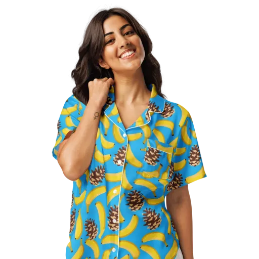Tropic Timber on a Women's Short Sleeve Pajama Top