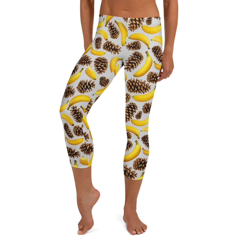 Banana Conifer on Capri Leggings — Front
