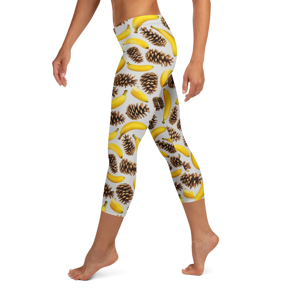 Banana Conifer on Capri Leggings — Left