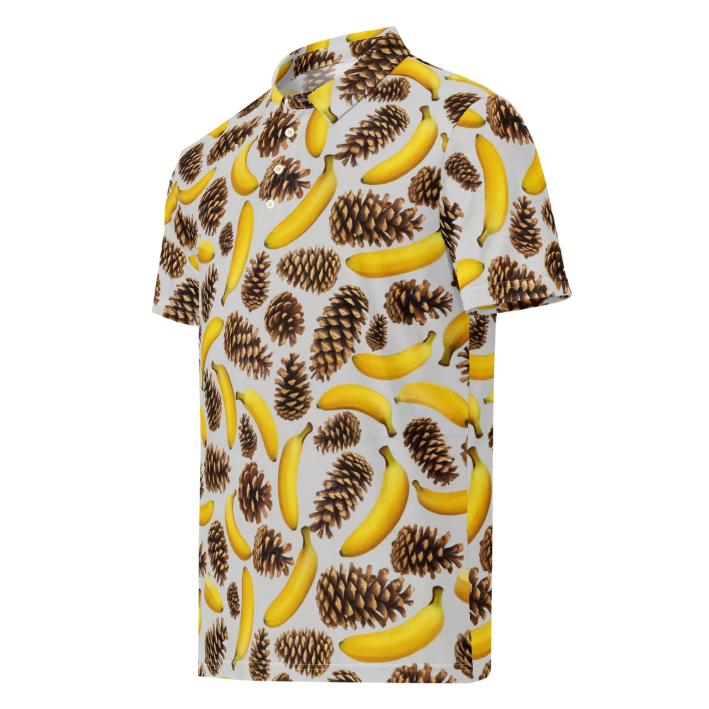 Banana Conifer on Men's Slim Fit Polo Shirt — Left Front