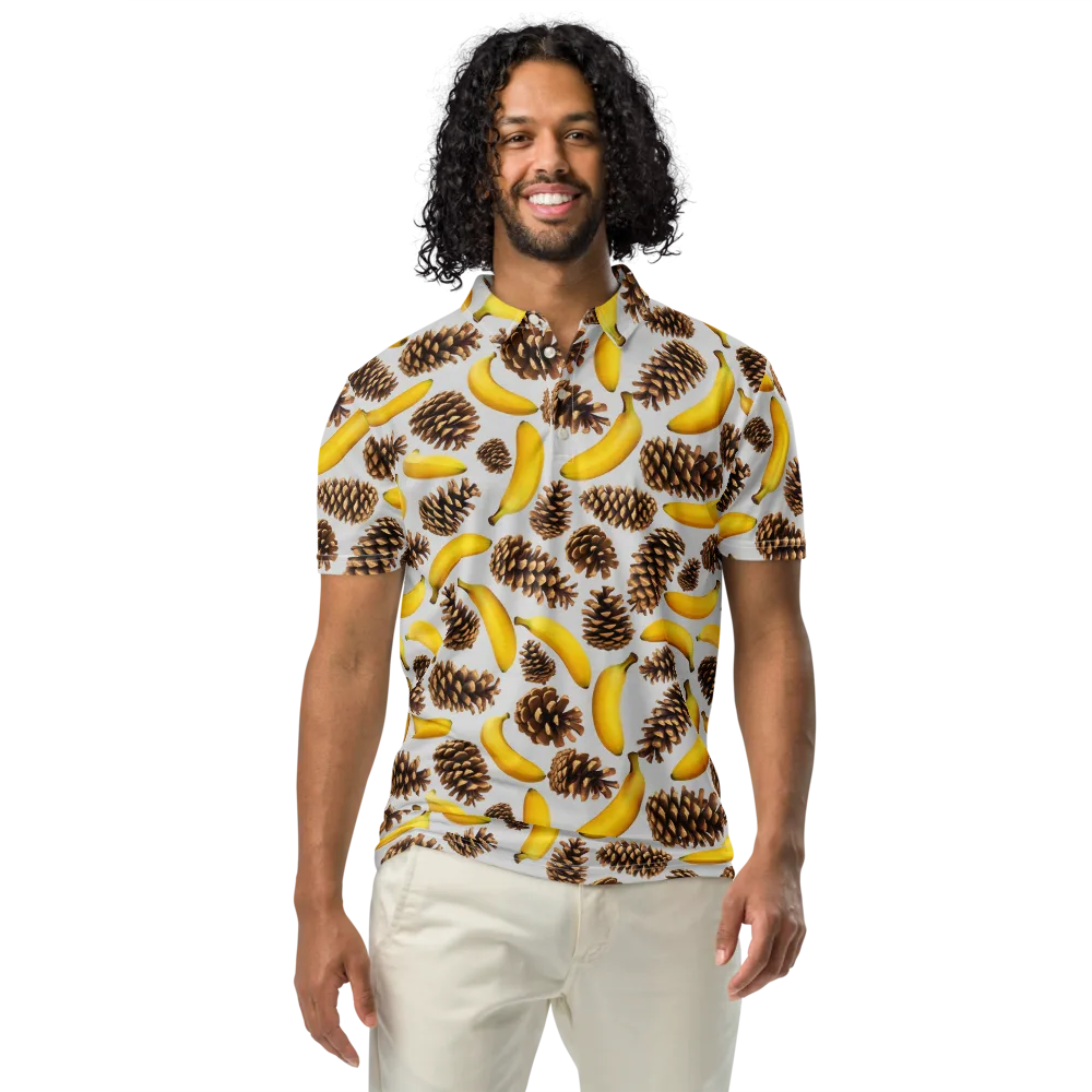 Banana Conifer on Men's Slim Fit Polo Shirt — Front