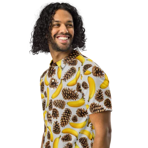 Banana Conifer on a Men's Slim Fit Polo Shirt