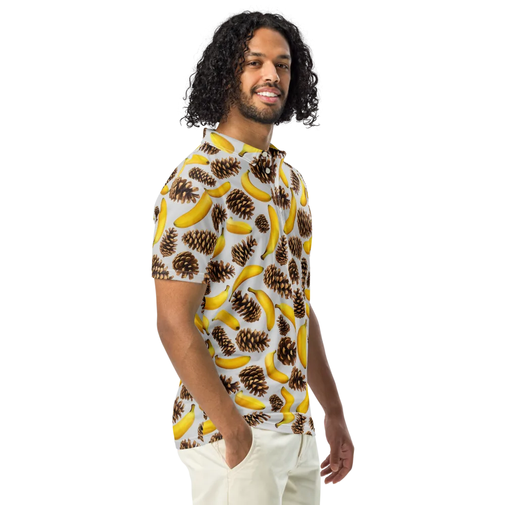 Banana Conifer on Men's Slim Fit Polo Shirt — Right Front
