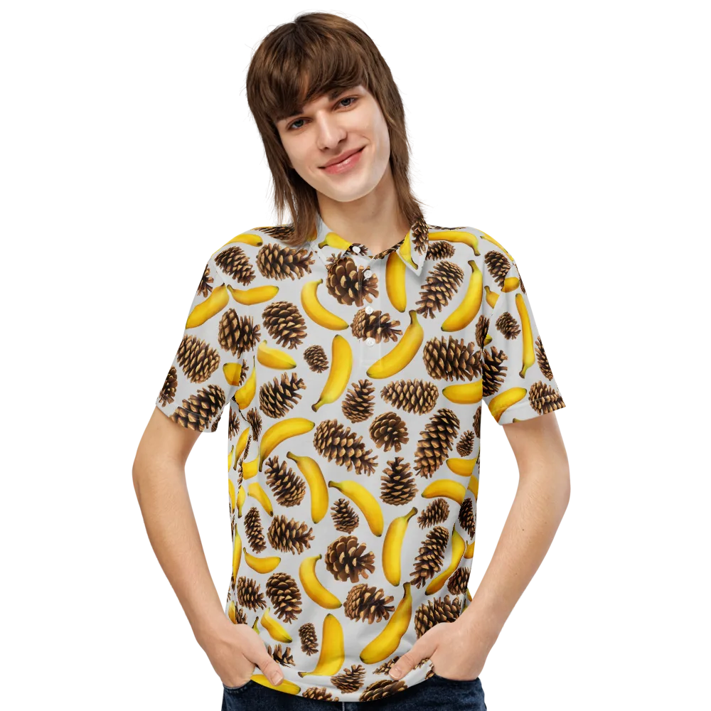 Banana Conifer on Men's Slim Fit Polo Shirt — Front