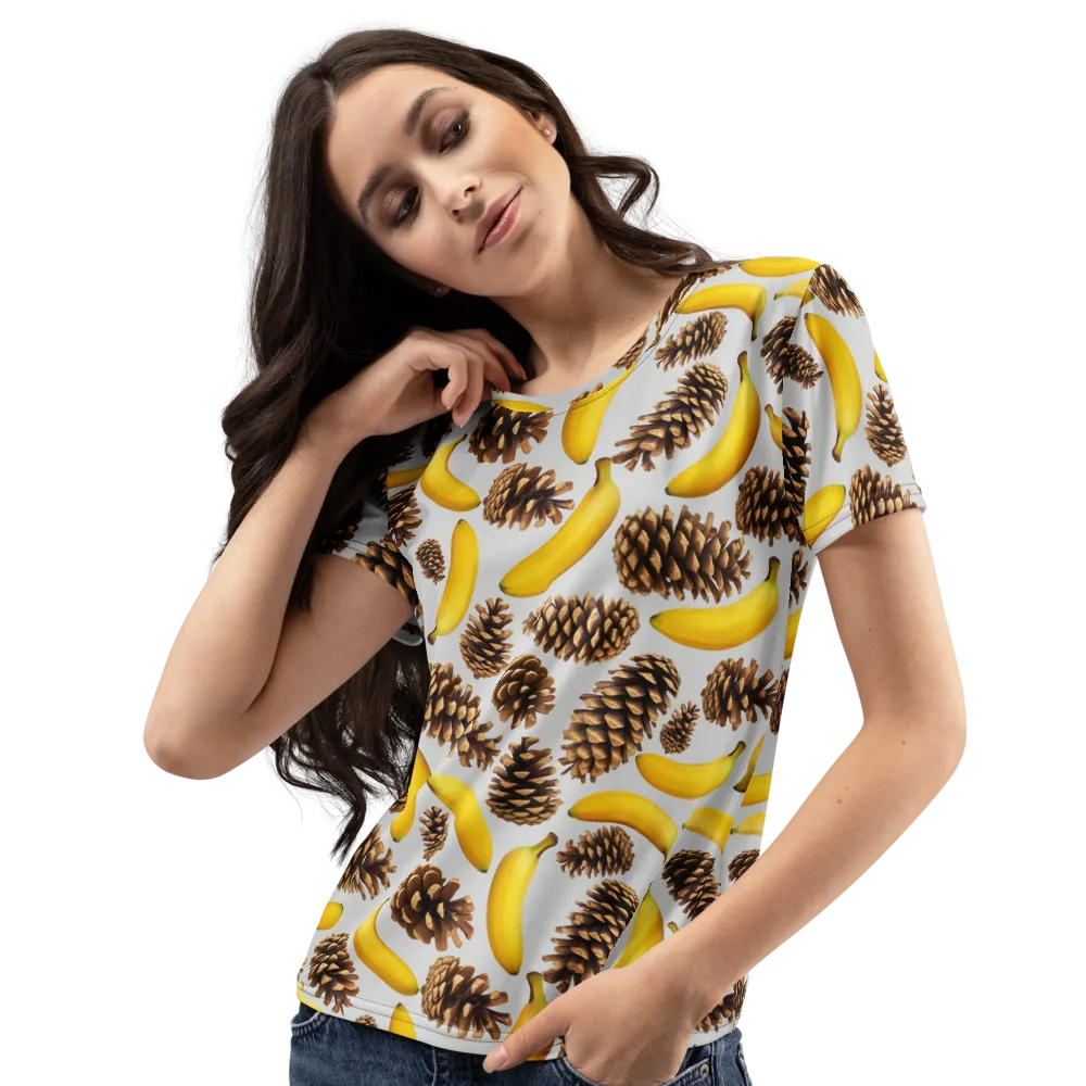 Banana Conifer on Women's Crew Neck T-Shirt — Left Front