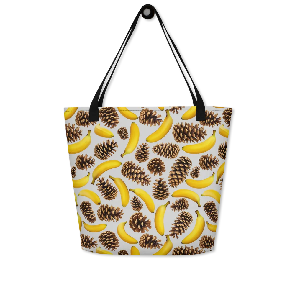 Banana Conifer on Large Tote Bag W/ Pocket — Front