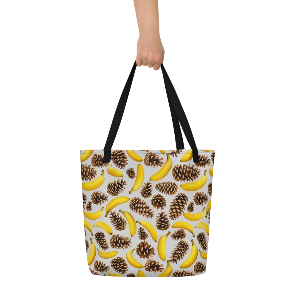 Banana Conifer on Large Tote Bag W/ Pocket — Front
