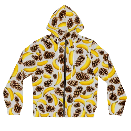 Banana Conifer on a Women's Full-Zip Hoodie
