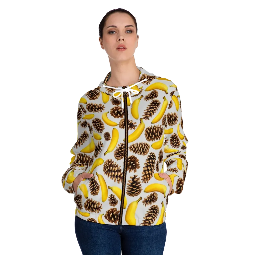 Banana Conifer on Women's Full-Zip Hoodie — Front On Person