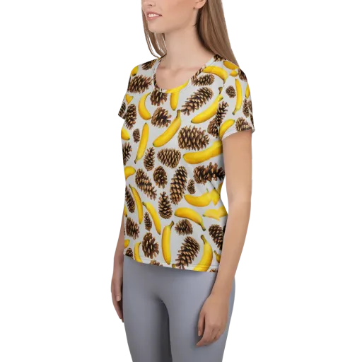 Banana Conifer on a Women's Athletic T-Shirt