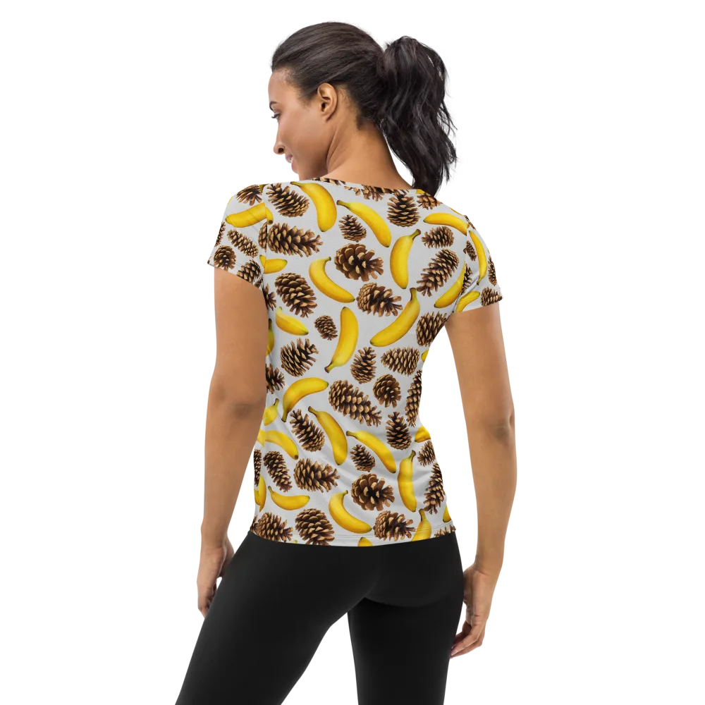 Banana Conifer on Women's Athletic T-Shirt — Back
