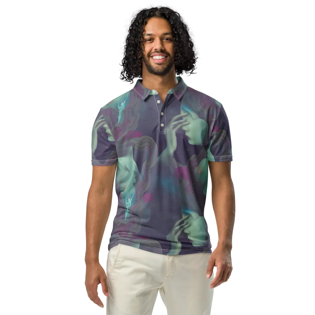 Ethereal Muse on Men's Slim Fit Polo Shirt — Front