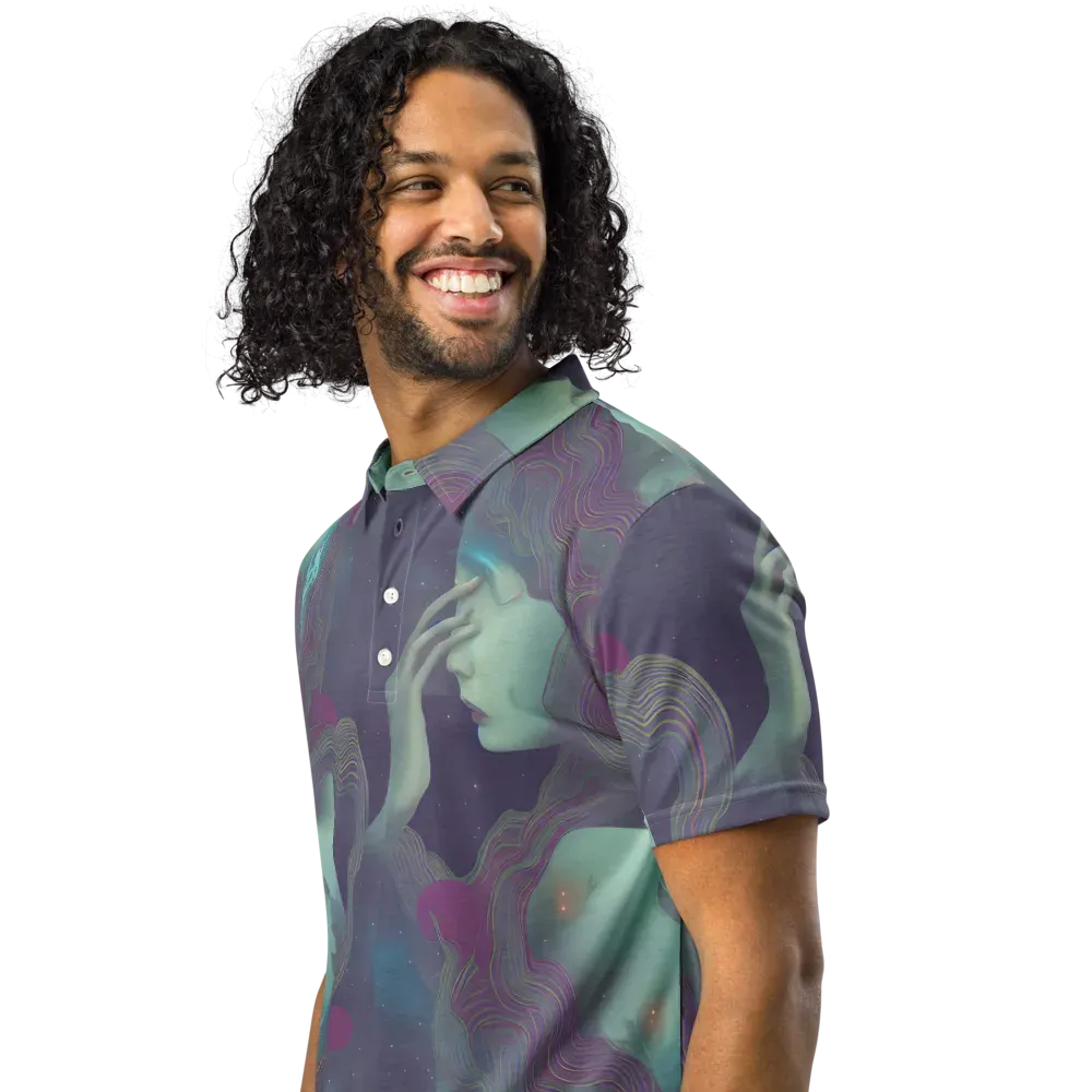 Ethereal Muse on Men's Slim Fit Polo Shirt — Left Front