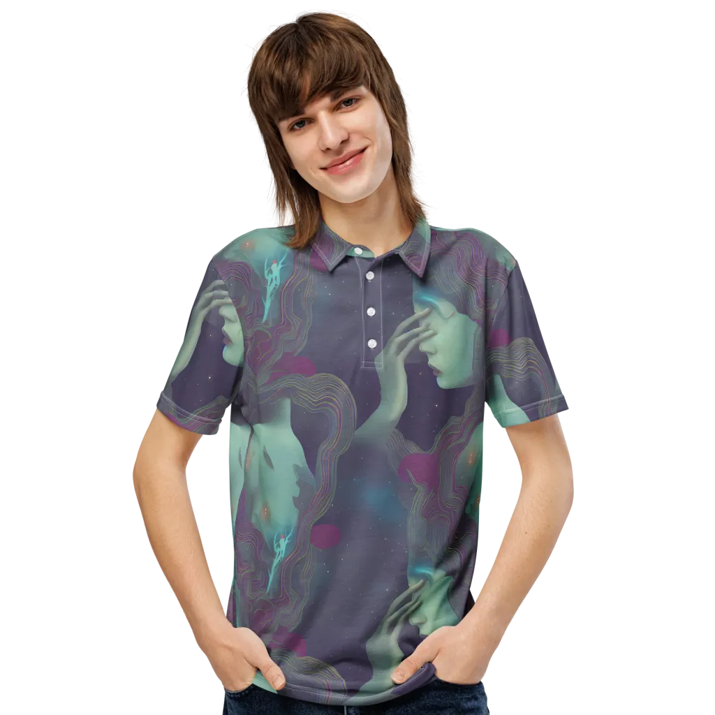 Ethereal Muse on Men's Slim Fit Polo Shirt — Front