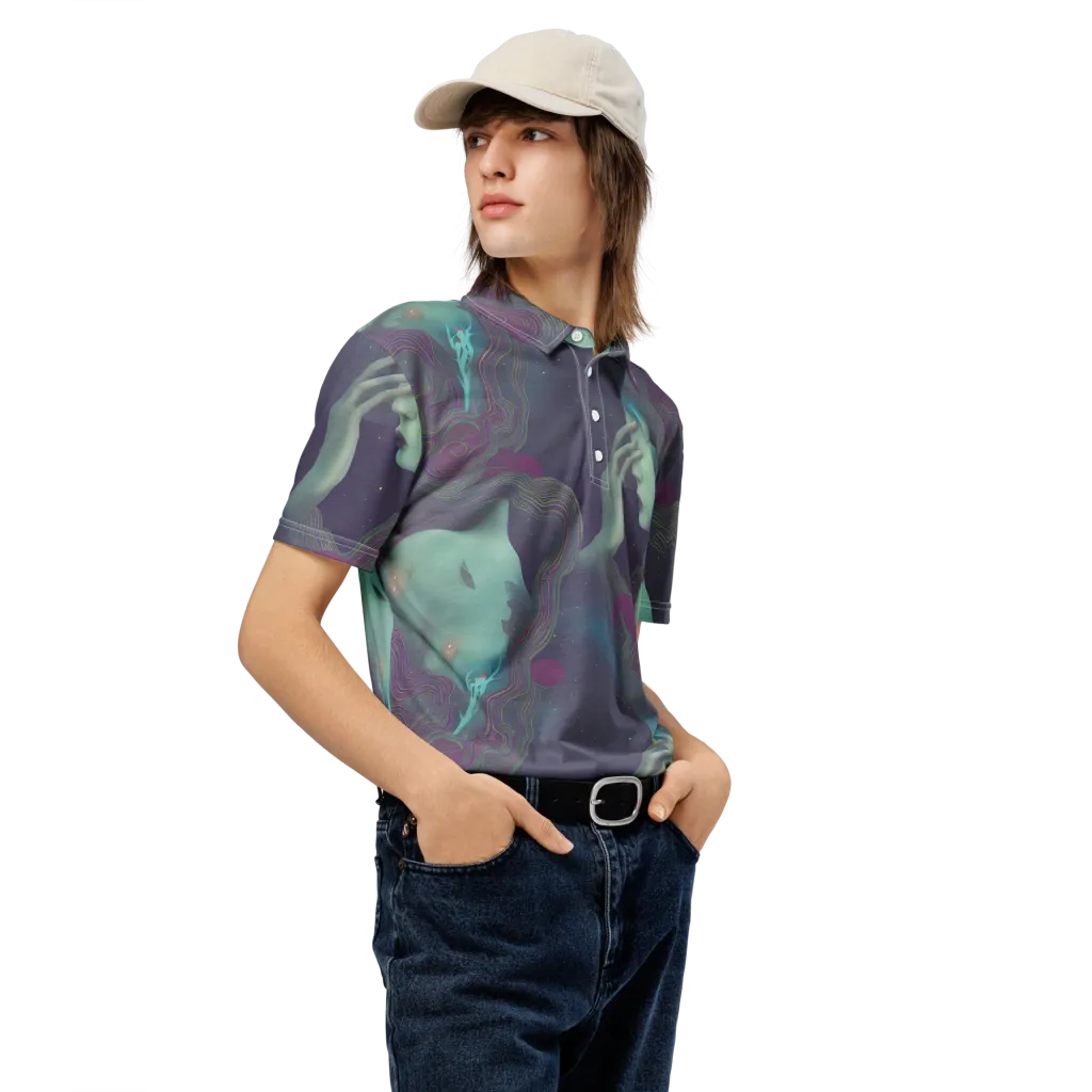 Ethereal Muse on Men's Slim Fit Polo Shirt — Right Front