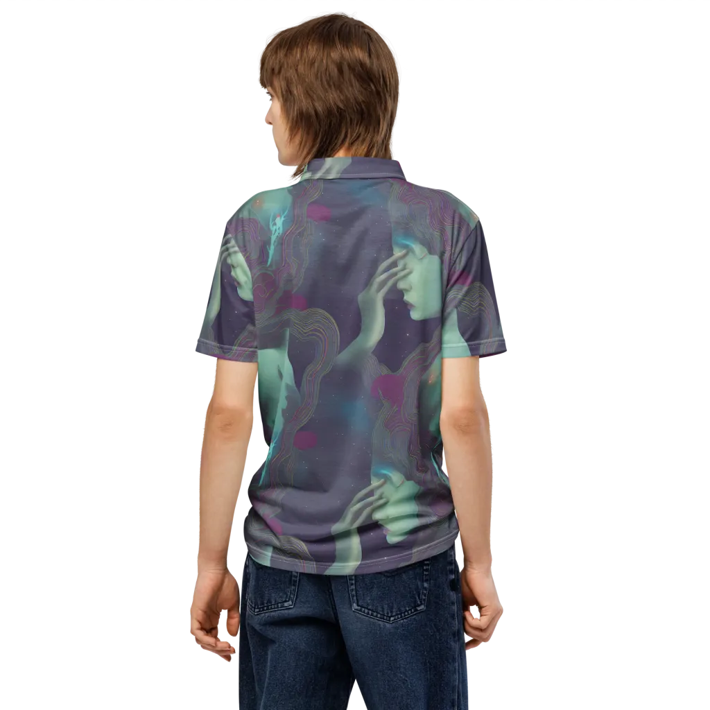 Ethereal Muse on Men's Slim Fit Polo Shirt — Back