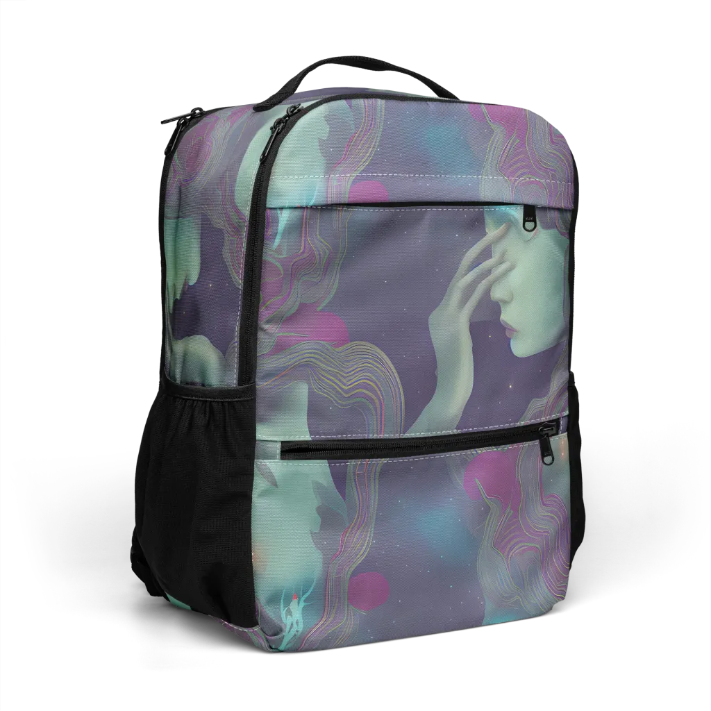 Ethereal Muse on Utility Backpack — Right Front